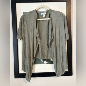 Kenar Linen/Viscose Blend Short Sleeve Open Front Cardigan